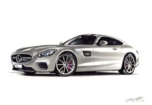 original drawing - Mercedes-Benz - AMG GT - Baes gerald - 2024