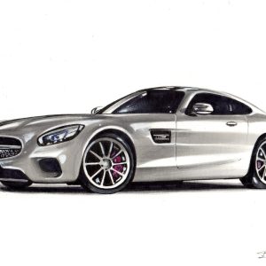 original drawing - Mercedes-Benz - AMG GT - Baes gerald - 2024