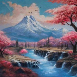 Vibrant Sakura Peaks
