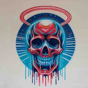 Neon Halo Skull