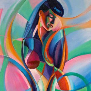 Vibrant Cubist Muse