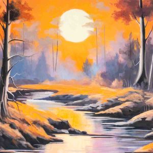 Golden River Sunset