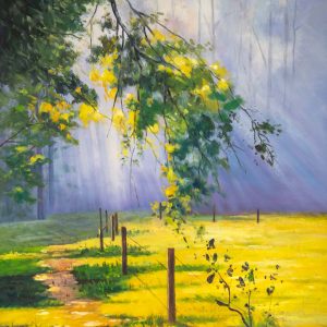 Golden Light Forest Path