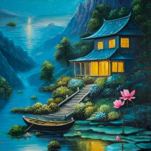 Moonlit Lake Retreat