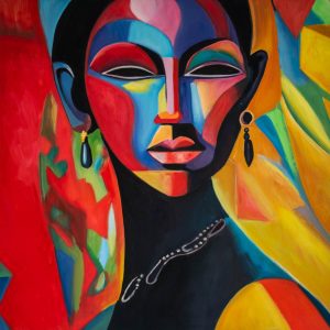 Vibrant Cubist Muse