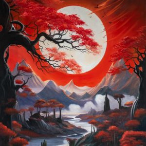 Crimson Moon River Valley