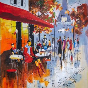 Vivid Parisian Cafe Scene