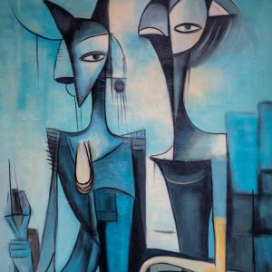 Azure Cubist Figures