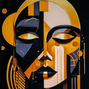 Gilded Cubist Visage