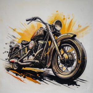 Dynamic Vintage Motorcycle