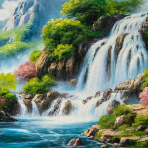 Majestic Mountain Cascade
